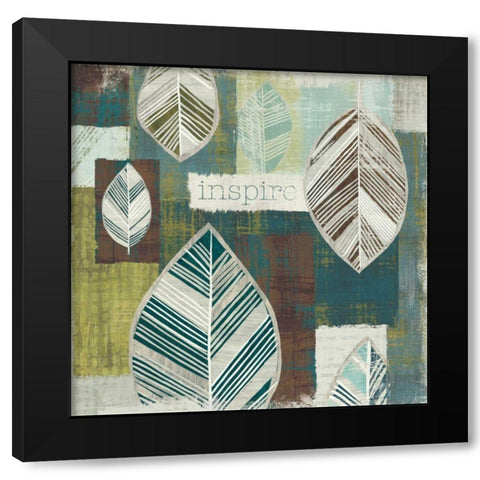 Be Leaves II Black Modern Wood Framed Art Print by Wild Apple Portfolio
