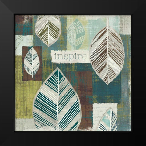 Be Leaves II Black Modern Wood Framed Art Print by Wild Apple Portfolio