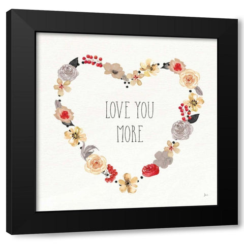 Love You More I Neutral Black Modern Wood Framed Art Print by Aiken, Jess