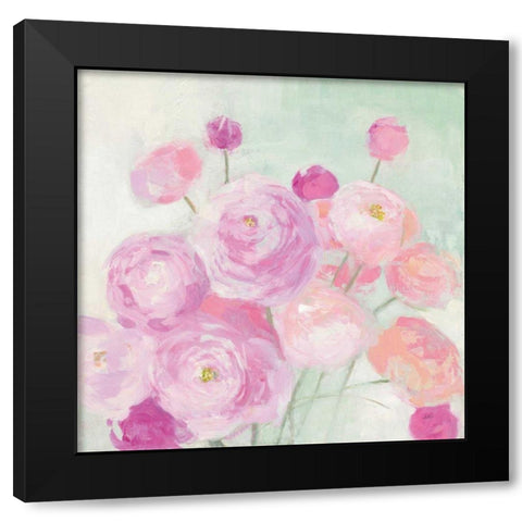 Soft Ranunculus Black Modern Wood Framed Art Print by Purinton, Julia