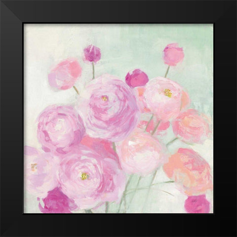 Soft Ranunculus Black Modern Wood Framed Art Print by Purinton, Julia