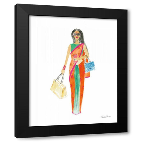 International Girls III Black Modern Wood Framed Art Print by Zaman, Farida