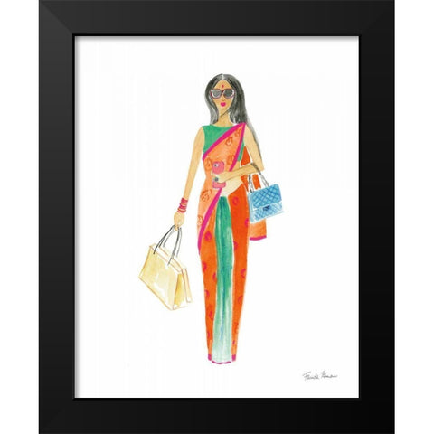 International Girls III Black Modern Wood Framed Art Print by Zaman, Farida
