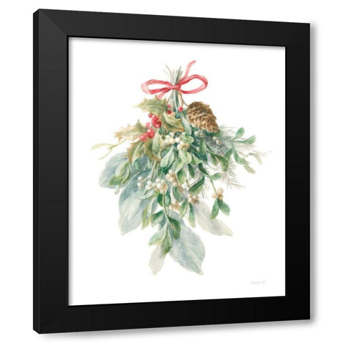 Floursack Holiday XII Black Modern Wood Framed Art Print with Double Matting by Nai, Danhui