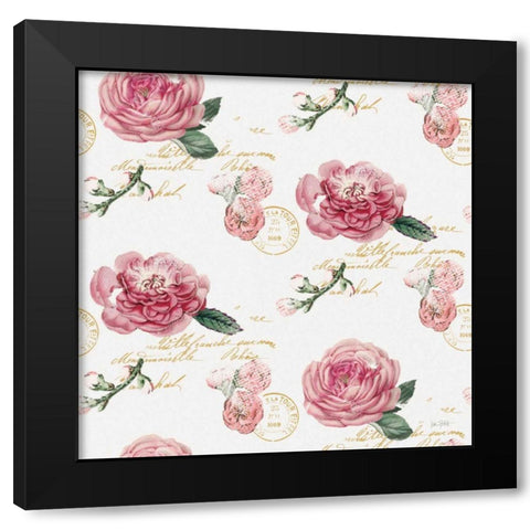 French Romance Pattern VI v2 Black Modern Wood Framed Art Print with Double Matting by Pertiet, Katie