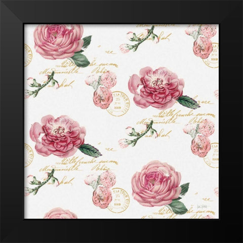 French Romance Pattern VI v2 Black Modern Wood Framed Art Print by Pertiet, Katie