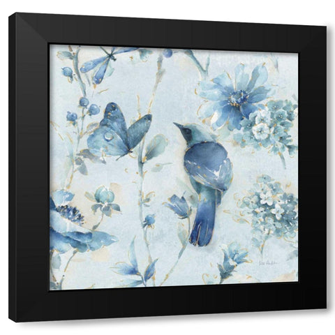 Indigold XII Light Blue Black Modern Wood Framed Art Print by Audit, Lisa