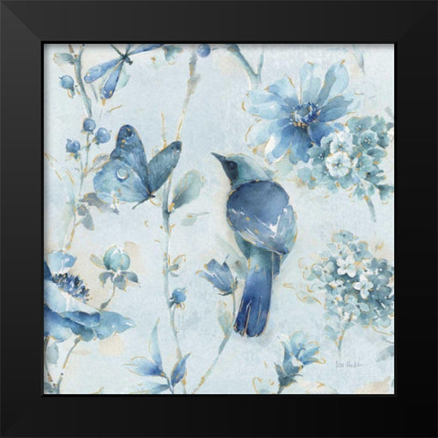 Indigold XII Light Blue Black Modern Wood Framed Art Print by Audit, Lisa