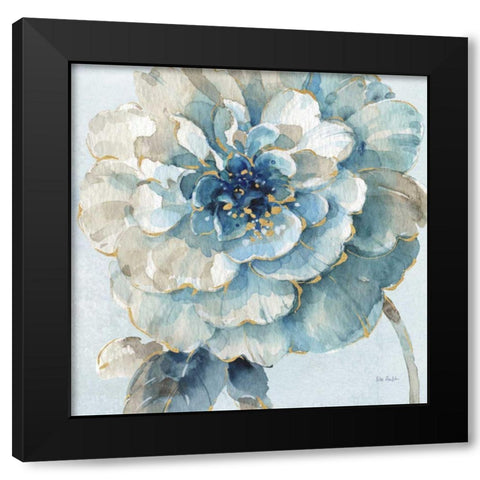 Indigold VII Light Blue Black Modern Wood Framed Art Print by Audit, Lisa
