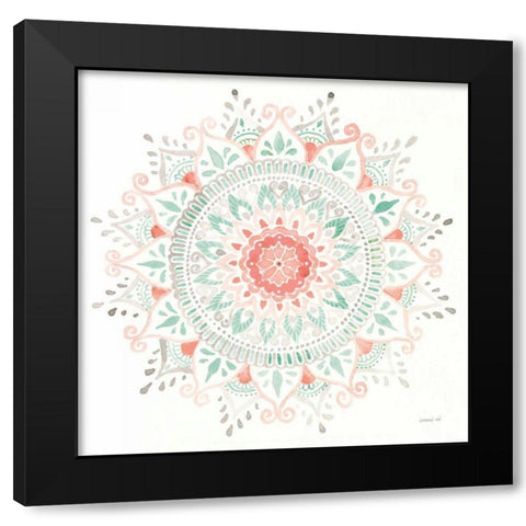 Mandala Delight I Black Modern Wood Framed Art Print with Double Matting by Nai, Danhui