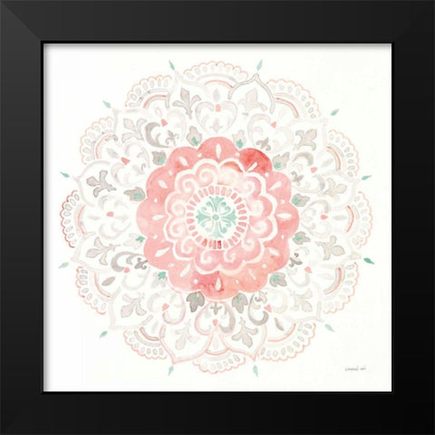 Mandala Delight IV Black Modern Wood Framed Art Print by Nai, Danhui