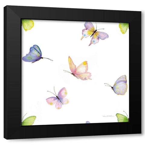 Floral Delight Pattern II Black Modern Wood Framed Art Print with Double Matting by McKenna, Kathleen Parr