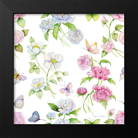 Floral Delight Pattern III Black Modern Wood Framed Art Print by McKenna, Kathleen Parr