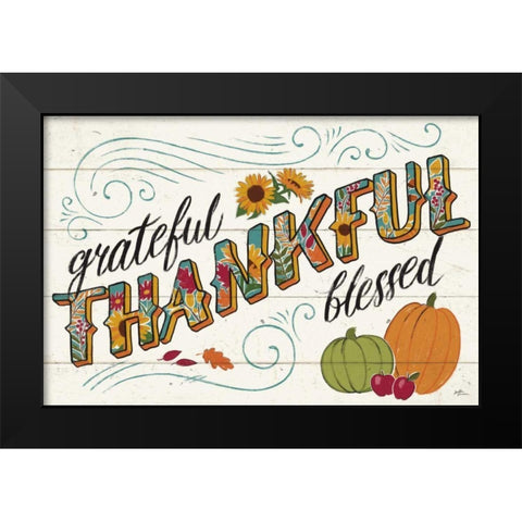 Thankful I White Black Modern Wood Framed Art Print by Penner, Janelle