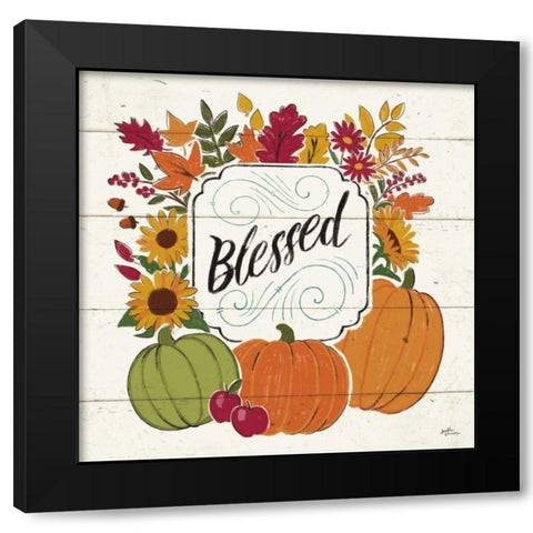 Thankful III White Black Modern Wood Framed Art Print with Double Matting by Penner, Janelle