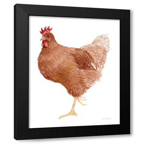 Life on the Farm Chicken Element IV Black Modern Wood Framed Art Print with Double Matting by McKenna, Kathleen Parr