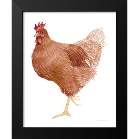 Life on the Farm Chicken Element IV Black Modern Wood Framed Art Print by McKenna, Kathleen Parr