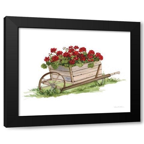 Life on the Farm Wheelbarrow Element Black Modern Wood Framed Art Print with Double Matting by McKenna, Kathleen Parr