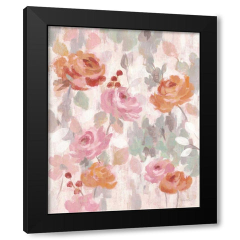 Pastel Brocade I Black Modern Wood Framed Art Print by Vassileva, Silvia