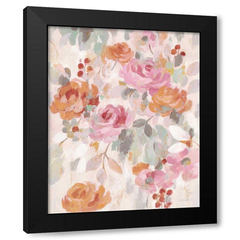 Pastel Brocade II Black Modern Wood Framed Art Print with Double Matting by Vassileva, Silvia