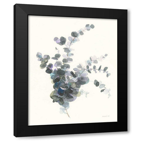 Scented Sprig II Black Modern Wood Framed Art Print with Double Matting by Nai, Danhui