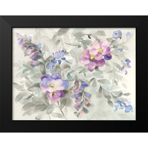 Garden Dreams Black Modern Wood Framed Art Print by Nai, Danhui