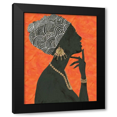 Graceful Majesty I Orange Black Modern Wood Framed Art Print with Double Matting by Adams, Emily