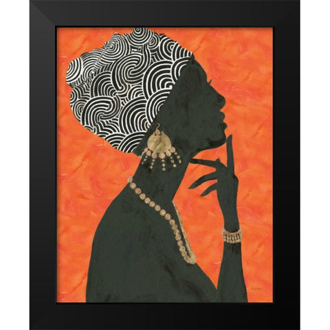 Graceful Majesty I Orange Black Modern Wood Framed Art Print by Adams, Emily