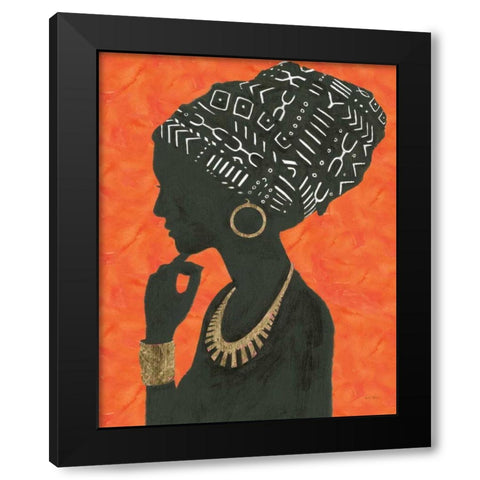 Graceful Majesty II Orange Black Modern Wood Framed Art Print by Adams, Emily