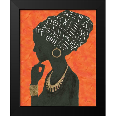 Graceful Majesty II Orange Black Modern Wood Framed Art Print by Adams, Emily