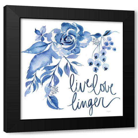 Delft Delight I Black Modern Wood Framed Art Print by Rice, Kristy