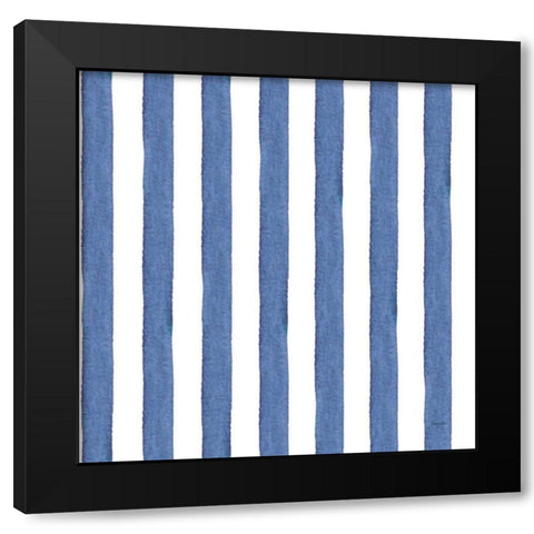 Delft Delight Pattern II Black Modern Wood Framed Art Print with Double Matting by Rice, Kristy