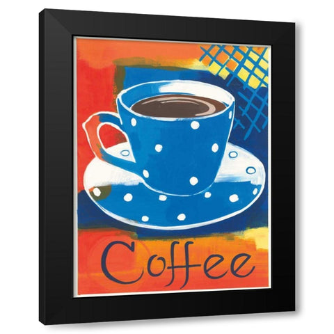 Blue Cup Coffee II Black Modern Wood Framed Art Print with Double Matting by Lovell, Kathrine