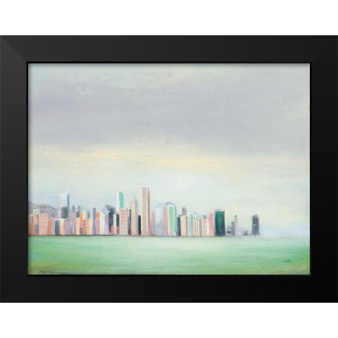 New York Skyline Black Modern Wood Framed Art Print by Purinton, Julia