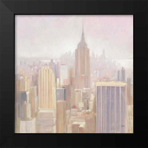 Manhattan in the Mist Black Modern Wood Framed Art Print by Purinton, Julia