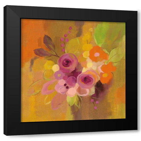 Small Bouquet I Black Modern Wood Framed Art Print with Double Matting by Vassileva, Silvia