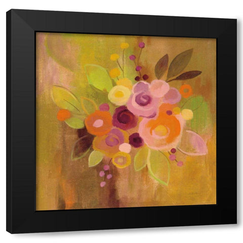 Small Bouquet II Black Modern Wood Framed Art Print with Double Matting by Vassileva, Silvia