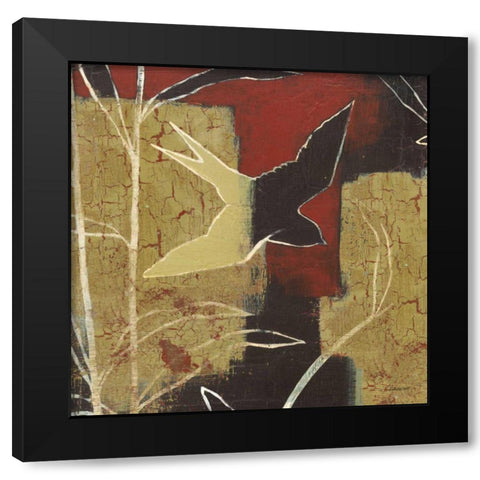 Sun Stems Tile I Black Modern Wood Framed Art Print with Double Matting by Lovell, Kathrine