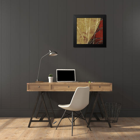 Sun Stems Tile II Black Modern Wood Framed Art Print by Lovell, Kathrine