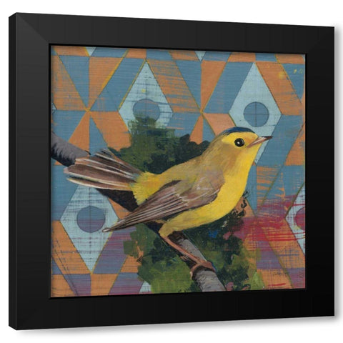 Wilsons Warbler Black Modern Wood Framed Art Print by Lovell, Kathrine