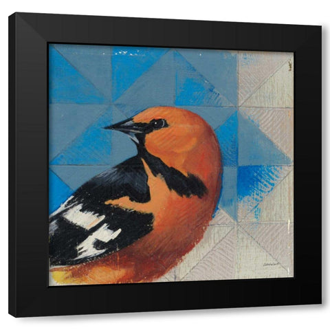 Oriole Black Modern Wood Framed Art Print by Lovell, Kathrine