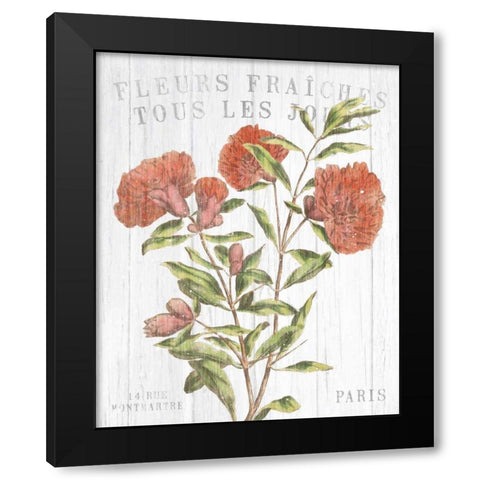 Fleuriste Paris III Black Modern Wood Framed Art Print by Wild Apple Portfolio
