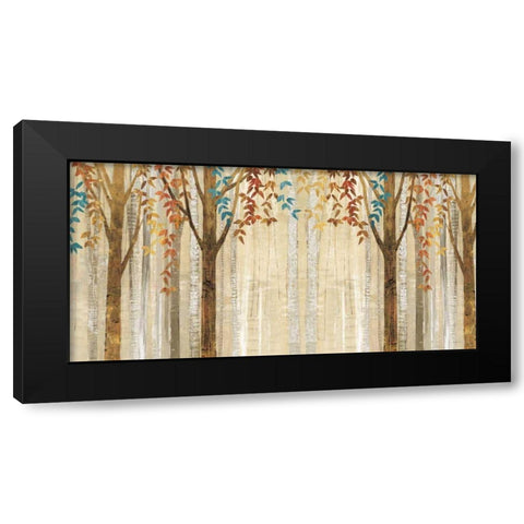 Down to the Woods Autumn Teal Crop Black Modern Wood Framed Art Print by Tillmon, Avery