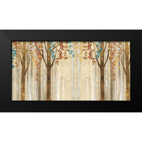 Down to the Woods Autumn Teal Crop Black Modern Wood Framed Art Print by Tillmon, Avery