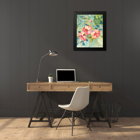 Hibiscus Garden III Black Modern Wood Framed Art Print by Nai, Danhui
