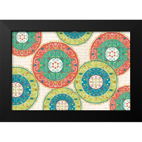 Otomi Cats VI Black Modern Wood Framed Art Print by Charron, Veronique