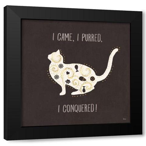 Otomi Cats V Dark Neutral Black Modern Wood Framed Art Print by Charron, Veronique