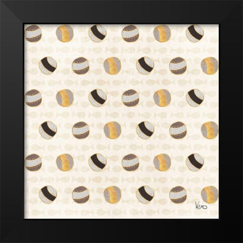 Otomi Cats Step 02A Neutral Black Modern Wood Framed Art Print by Charron, Veronique