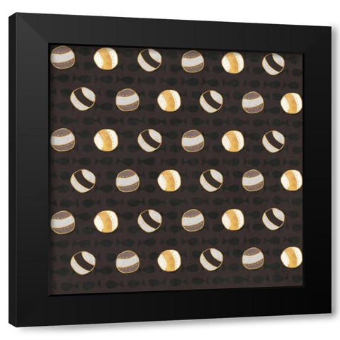 Otomi Cats Step 02B Neutral Black Modern Wood Framed Art Print with Double Matting by Charron, Veronique