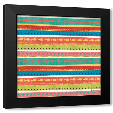 Otomi Cats Step 03 Black Modern Wood Framed Art Print by Charron, Veronique